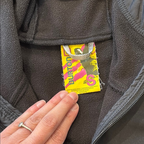 Burton Men's Size S Hoodie Jacket Full Zip Black on Black Logo Hidden Pocket - Picture 3 of 15